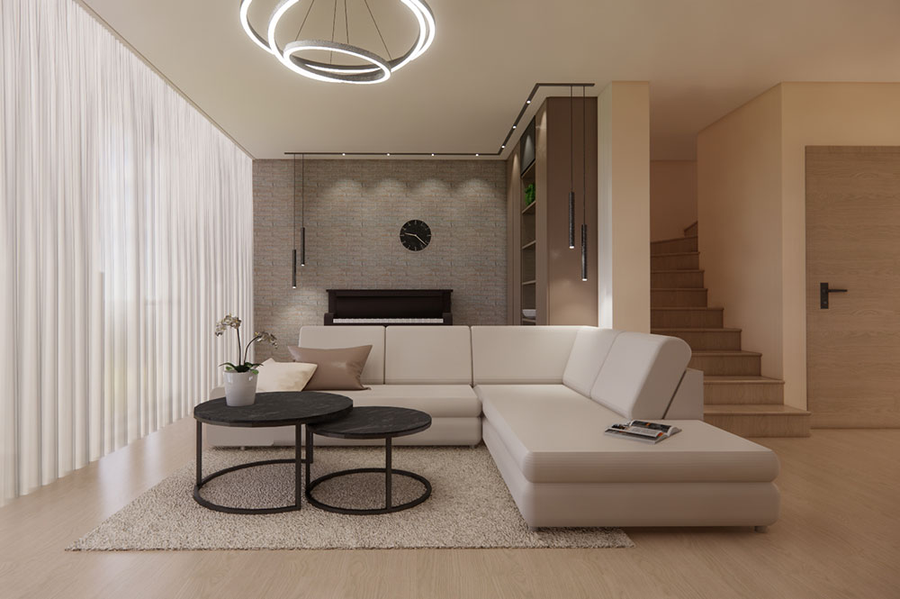 návrh interiéru obývacího pokoje