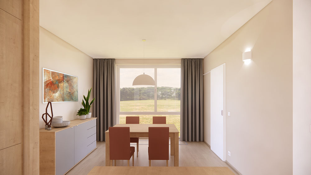 návrh interiéru obývacího pokoje
