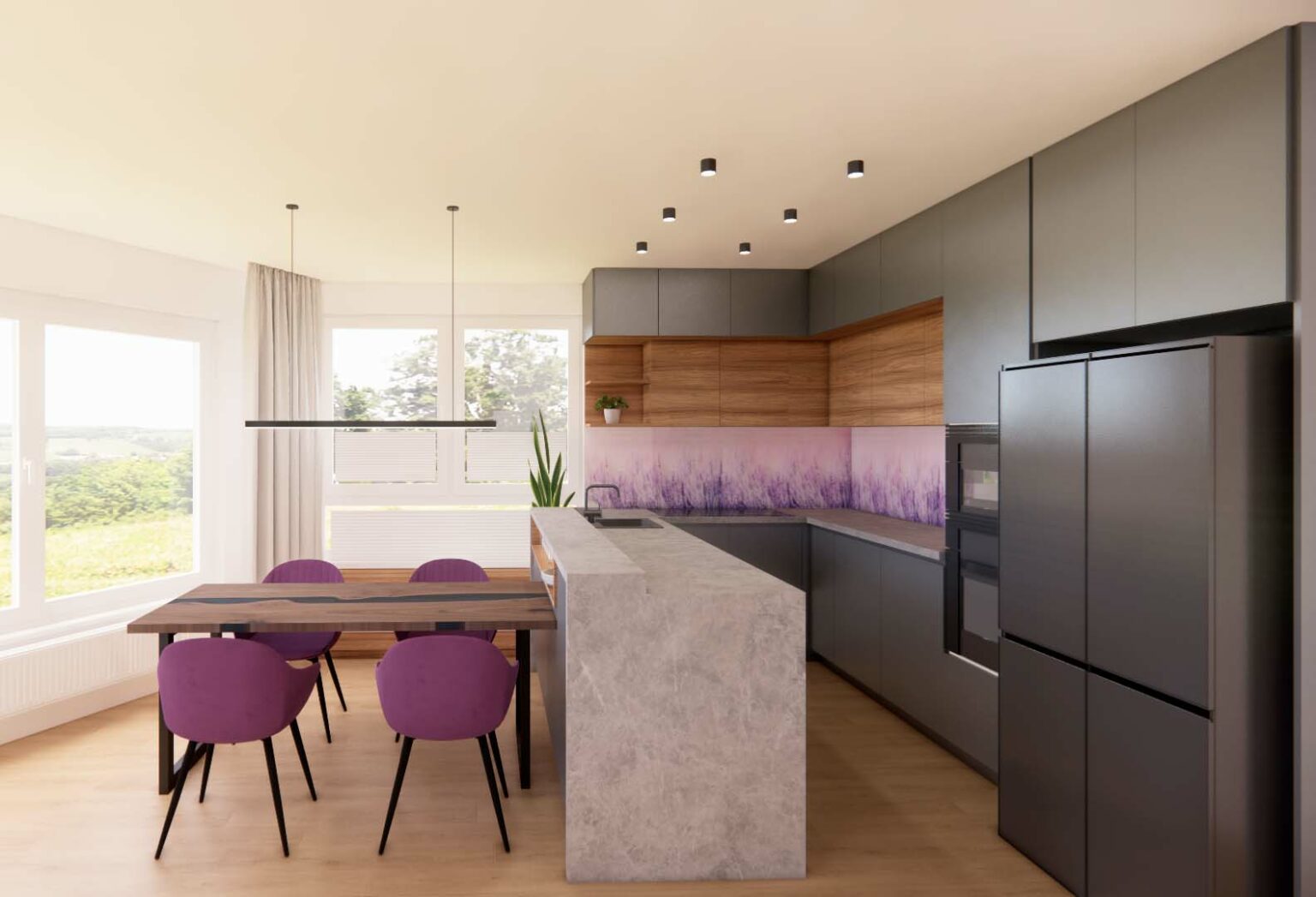 Návrh moderní kuchyně – Návrhy interiérů. Bytový designér.